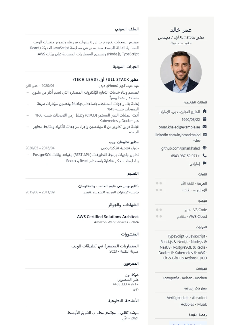 نموذج سيرة ذاتية Prestige، تصميم وفق معايير DIN 5008