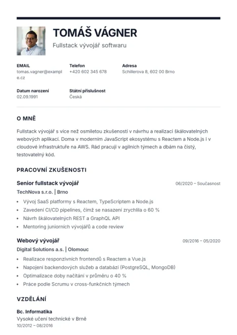 Lebenslauf-Vorlage Executive