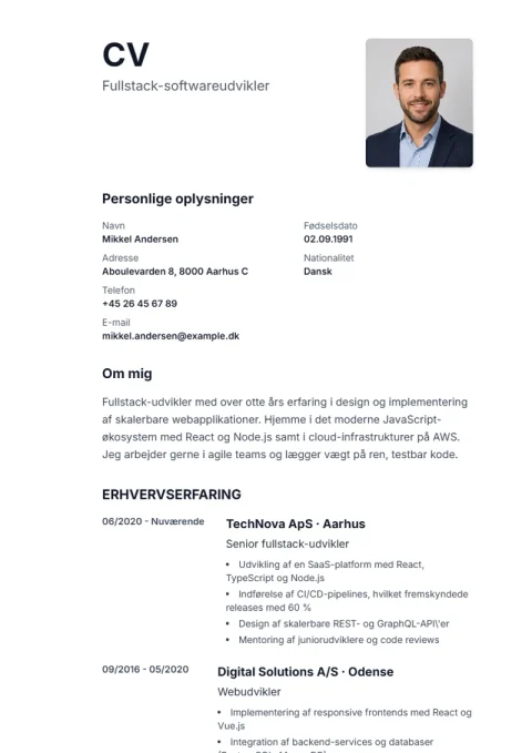 Lebenslauf-Vorlage Sidebar