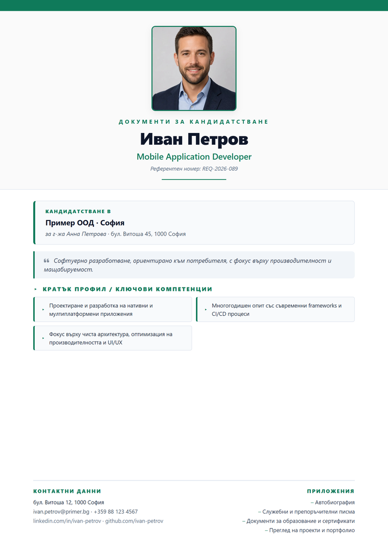 Шаблон за титулна страница Photo Hero за кандидатстване