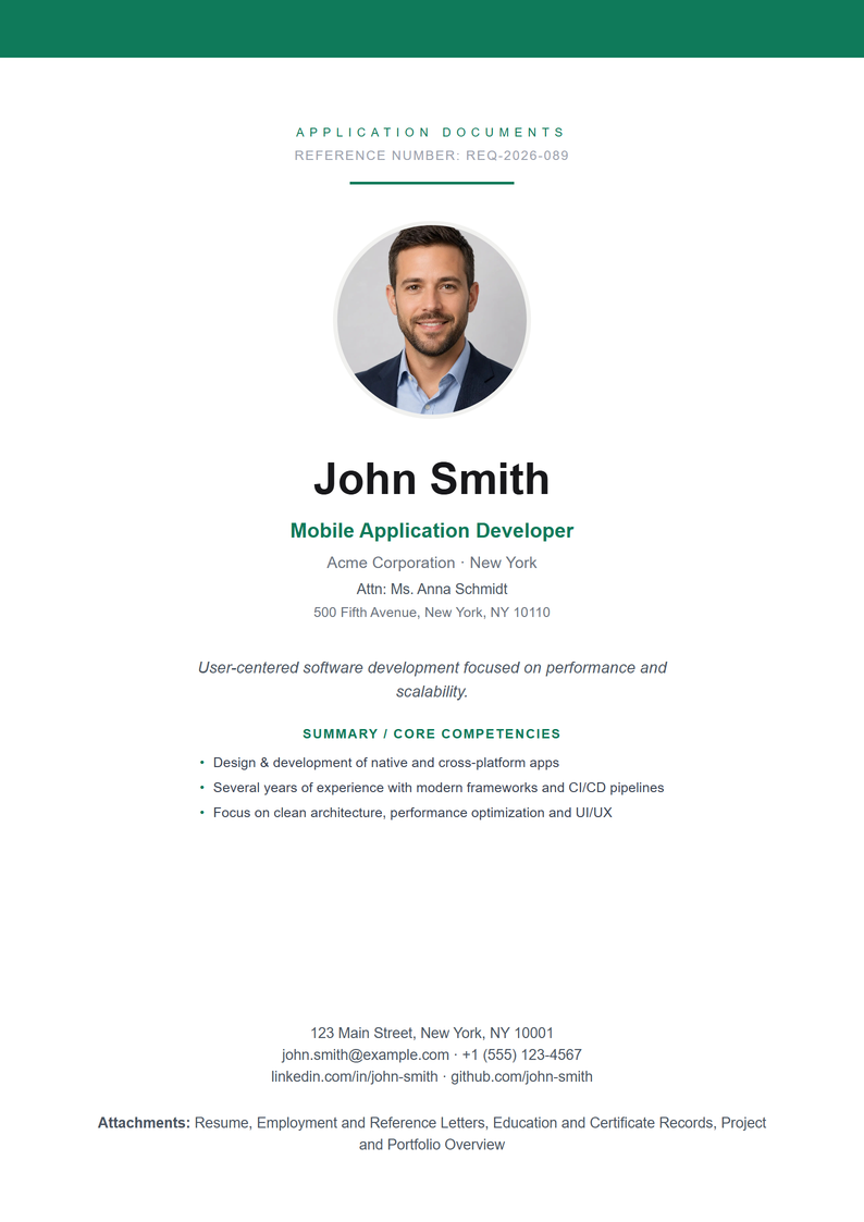 Resume Cover Page Preview Classic