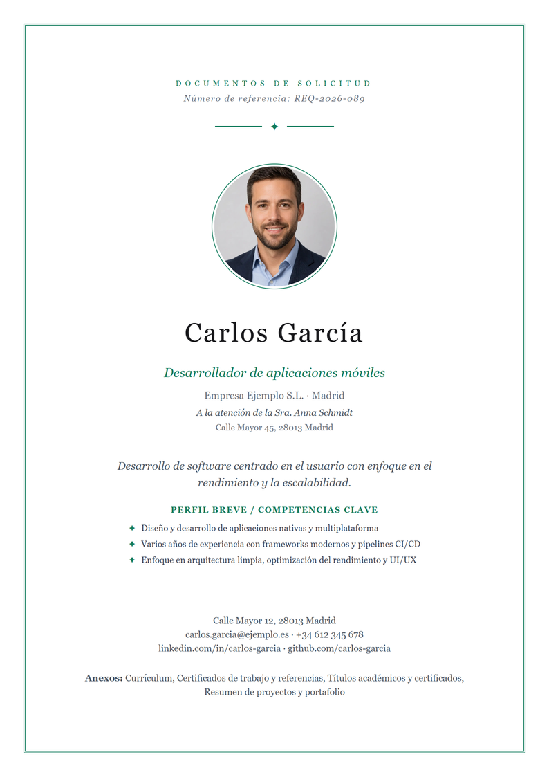 Plantilla de portada Elegant para la candidatura