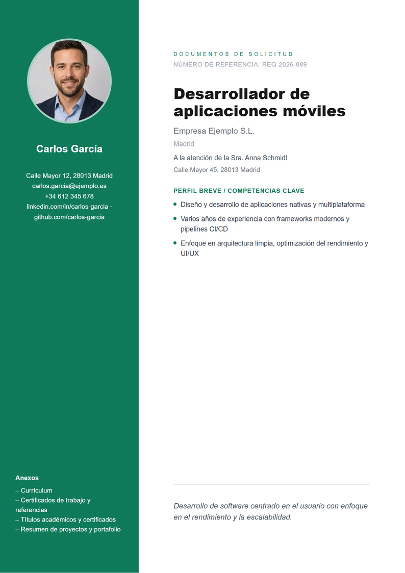 Plantilla de portada Sidebar para la candidatura