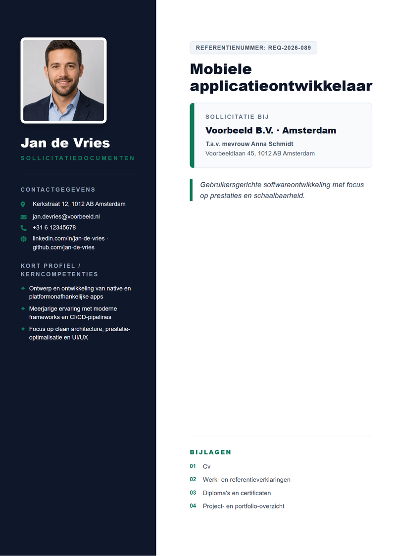 Sjabloon voorblad Split voor je sollicitatie