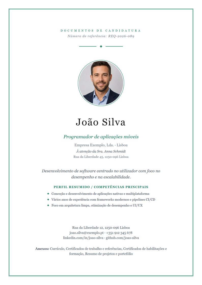 Modelo de capa Elegant para candidatura