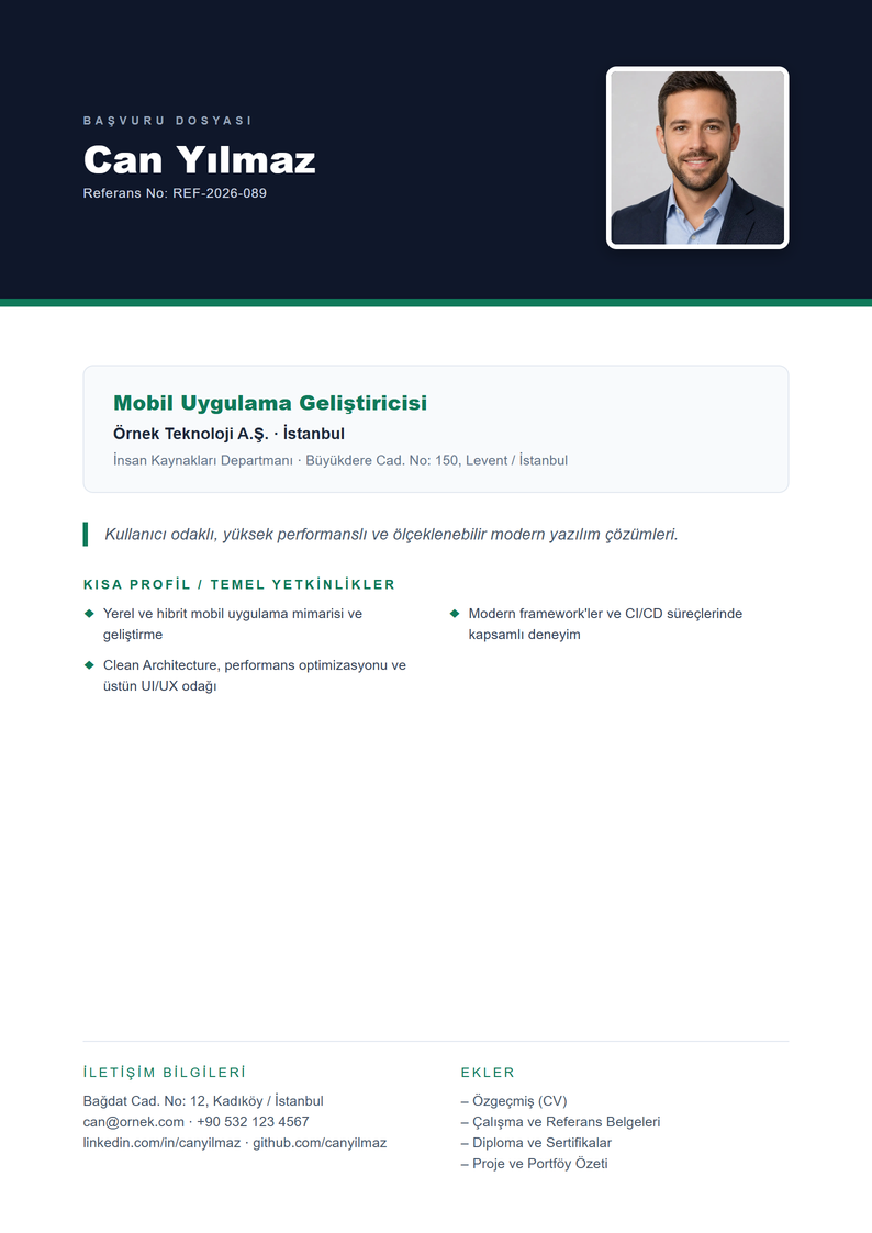 Kapak sayfası şablonu Executive için başvuru