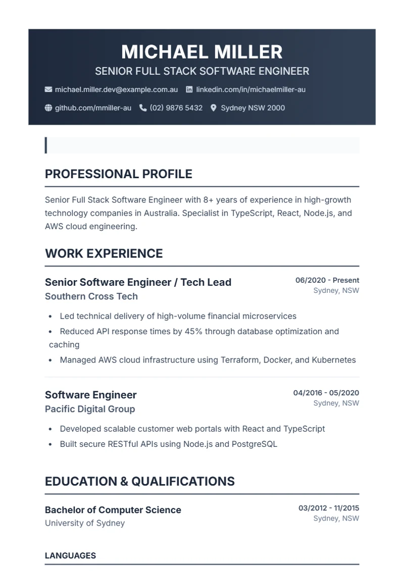 CV template Profplus – sample compliant with DIN 5008