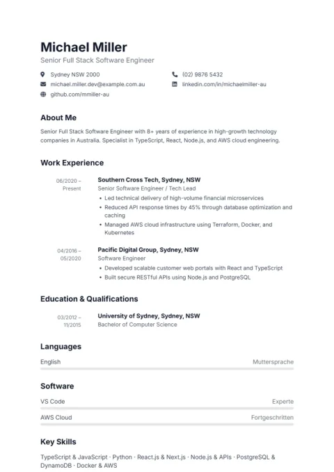 CV Template Aqua
