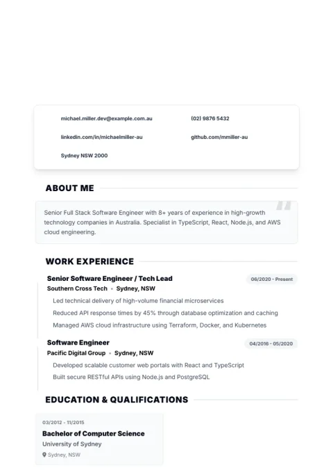 CV Template Bold