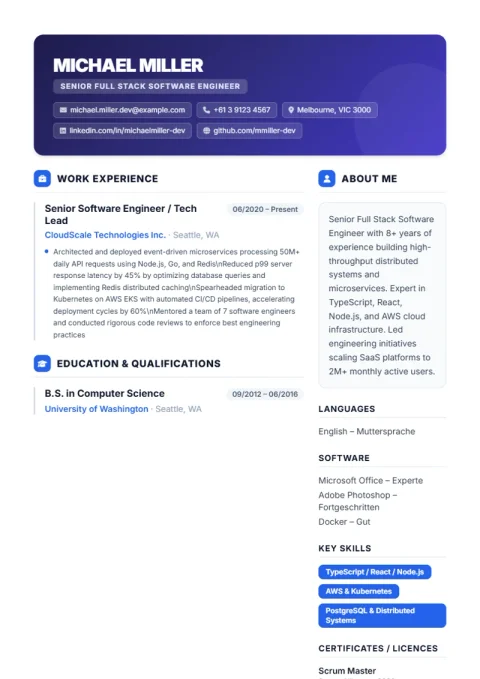 CV Template Creative