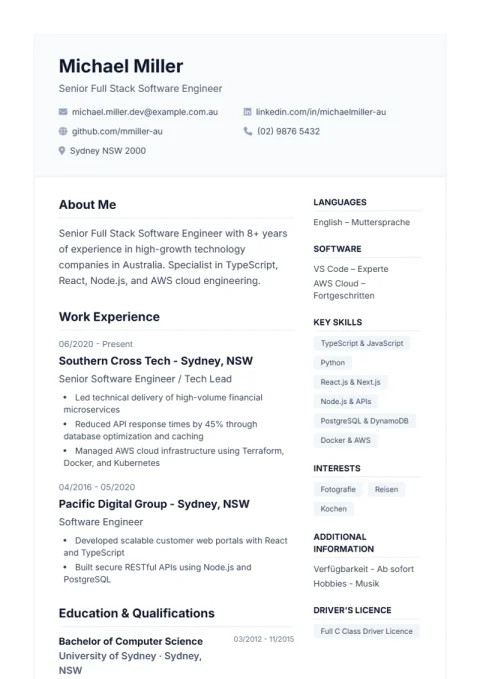 CV Template De Professional