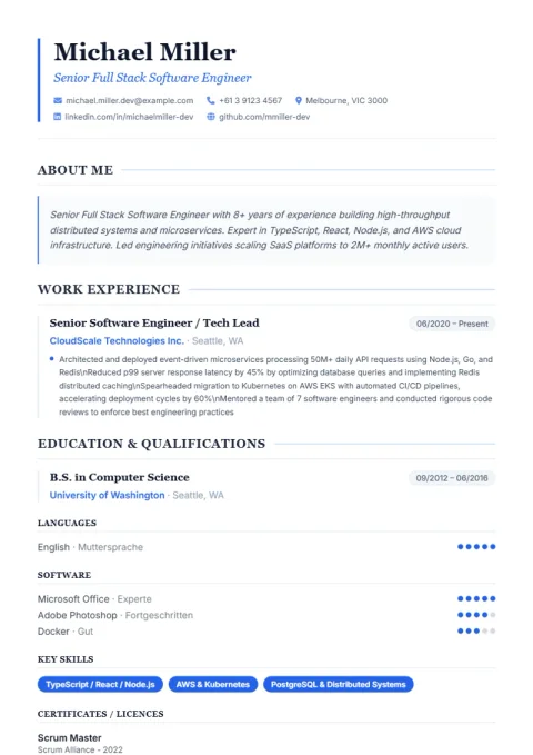 CV Template Elegant