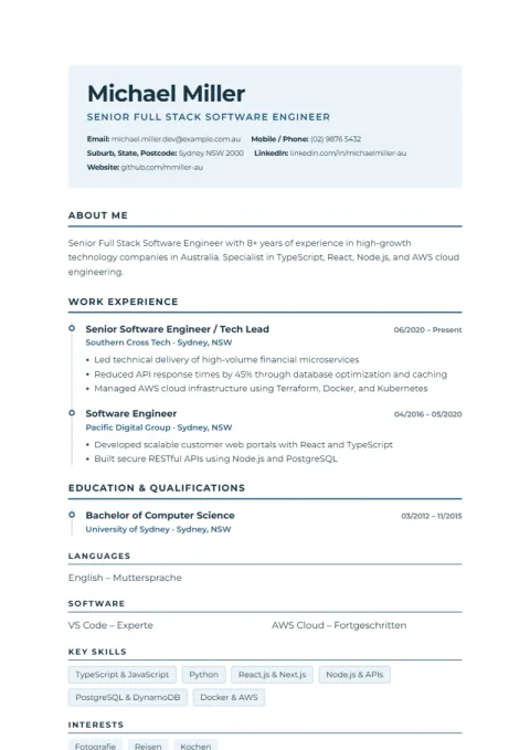 CV Template European Timeline