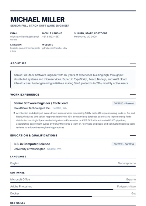 CV Template Executive
