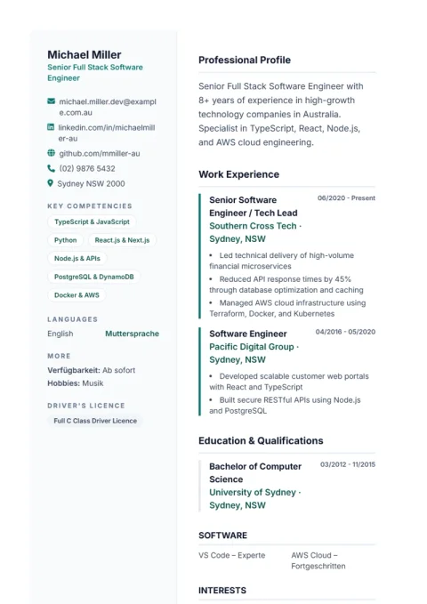 CV Template Lebenslauf Pro
