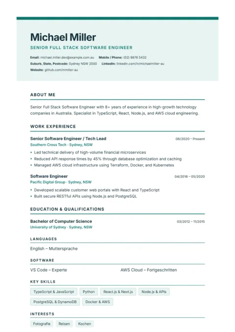 CV Template Nordic Clean