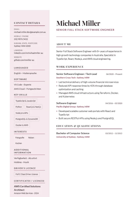 CV Template Paris Elegant
