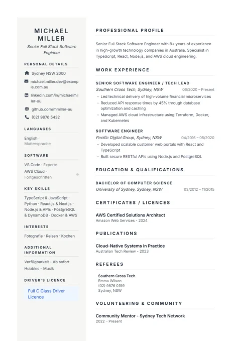 CV Template Prestige