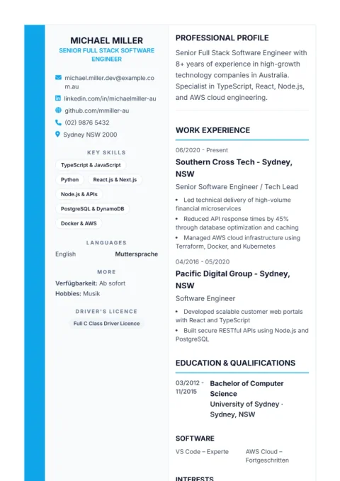 CV Template Sidebar Pro