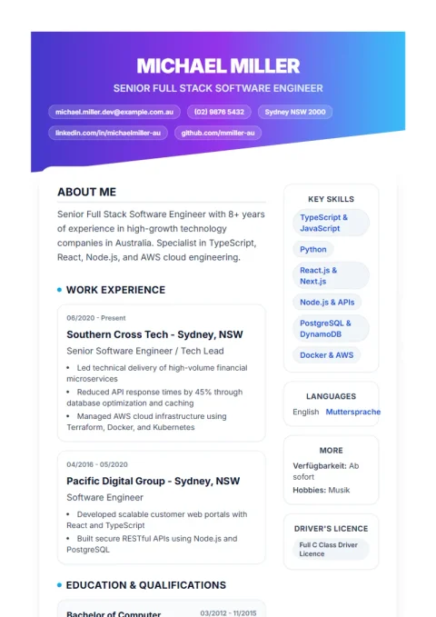CV Template Slanted