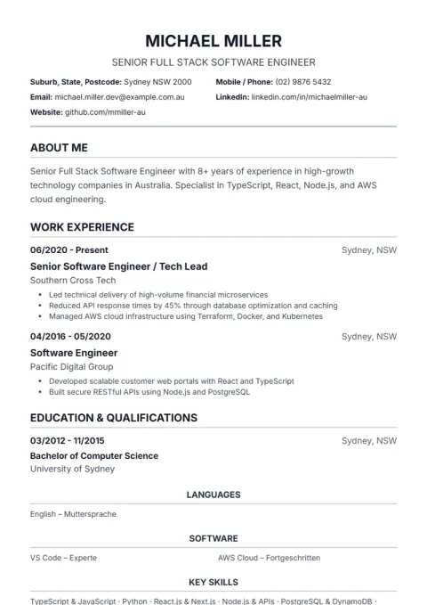 CV Template Traditional