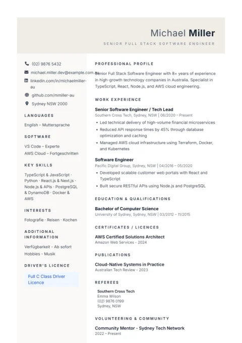 CV Template Weber