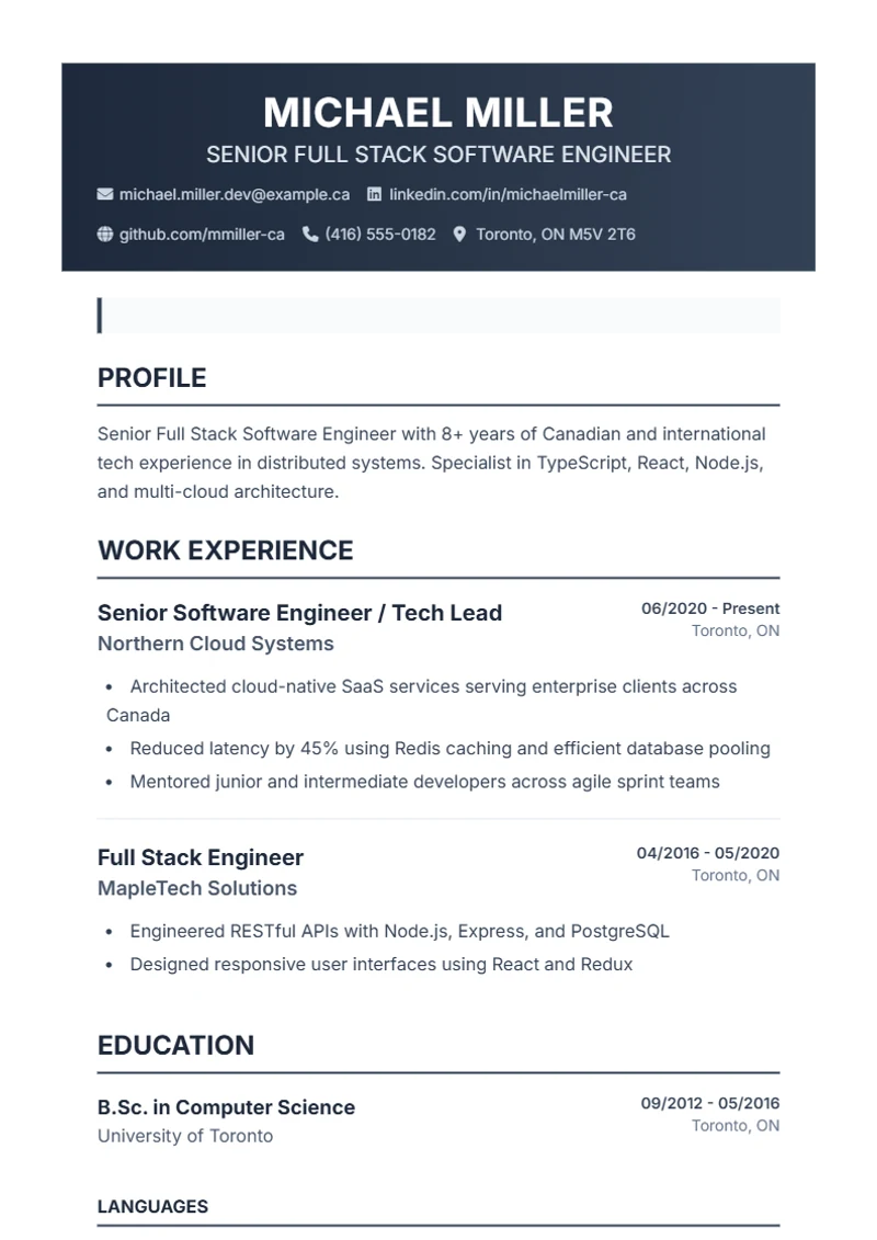 Resume template Profplus – sample compliant with DIN 5008
