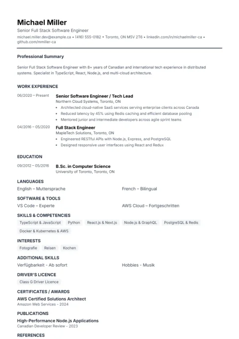 Resume Template Compact