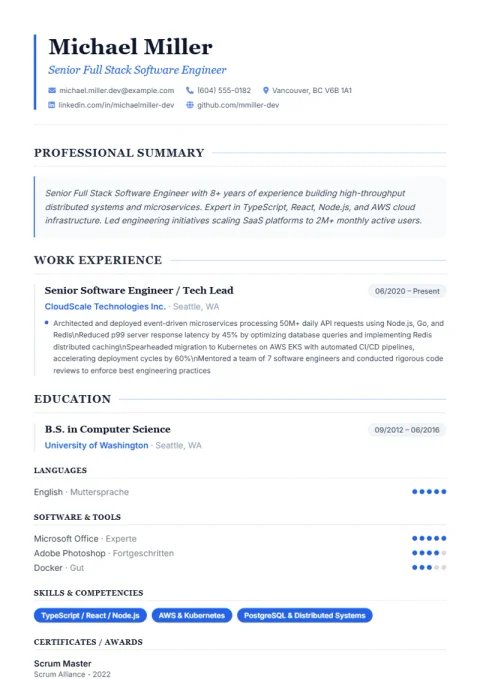 Resume Template Elegant