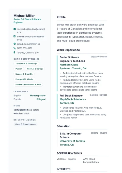 Resume Template Lebenslauf Pro