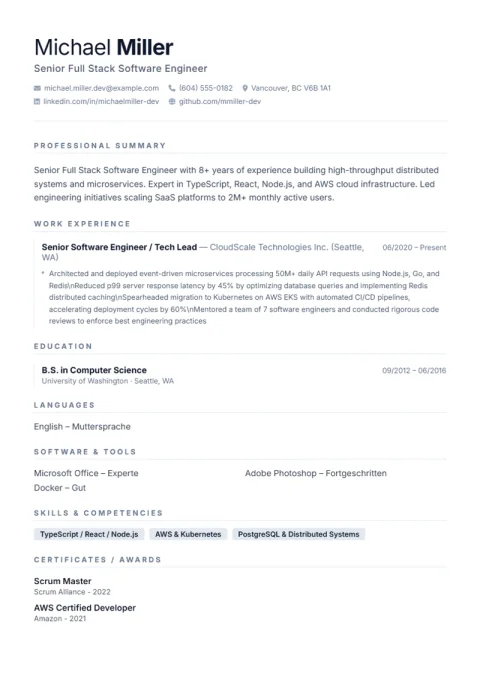 Resume Template Minimal