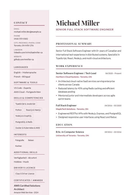 Resume Template Paris Elegant