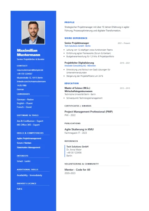 Resume Template Rotterdam Split