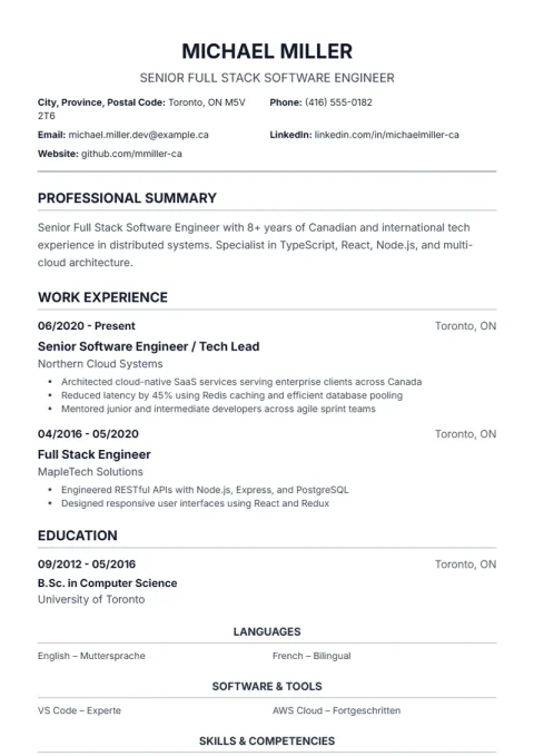 Resume Template Traditional