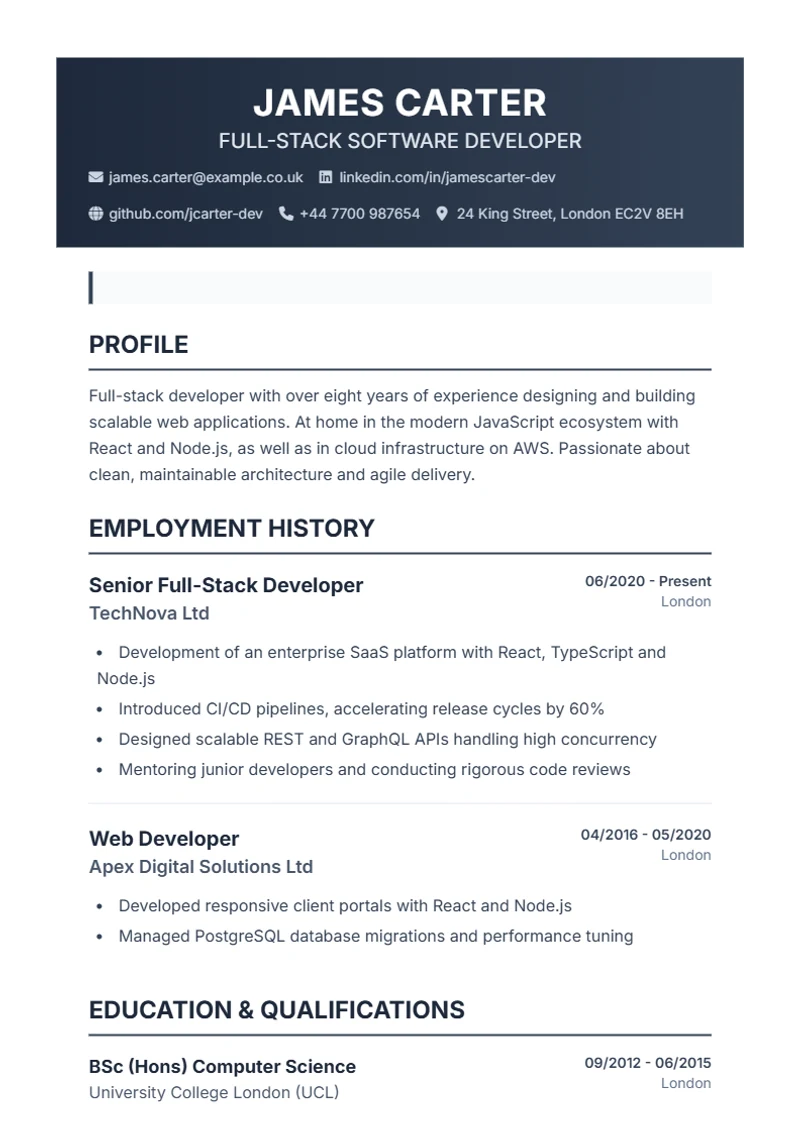 CV template Profplus – sample compliant with DIN 5008
