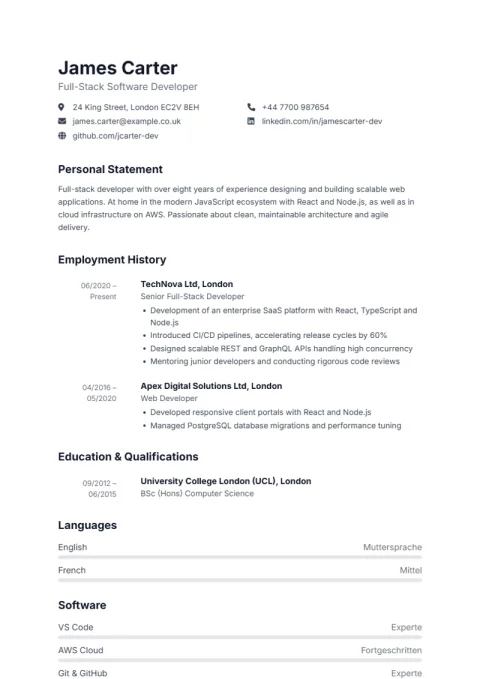 CV Template Aqua