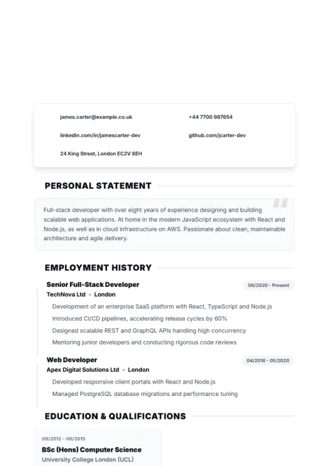 CV Template Bold