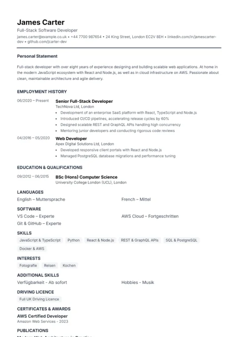 CV Template Compact