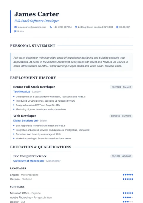 CV Template Elegant