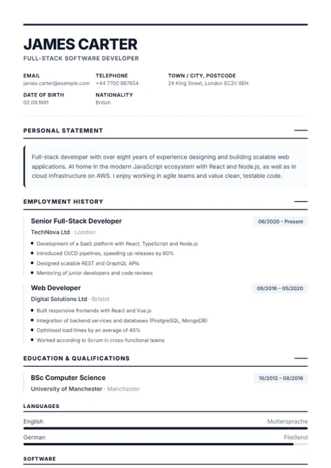 CV Template Executive