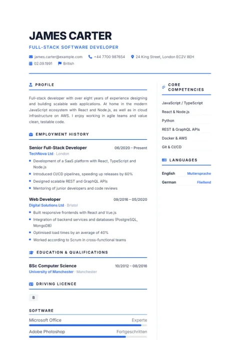 CV Template Formal