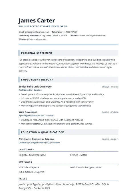 CV Template London Professional
