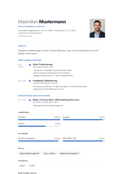 UK CV template Oslo Timeline