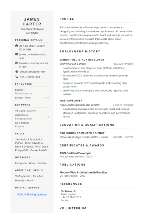 CV Template Prestige