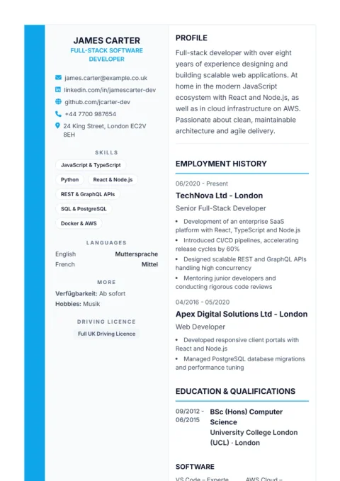 CV Template Sidebar Pro