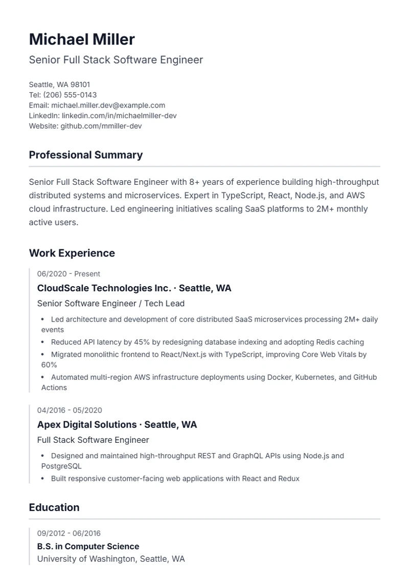 Resume template Lebenslauf – sample compliant with DIN 5008