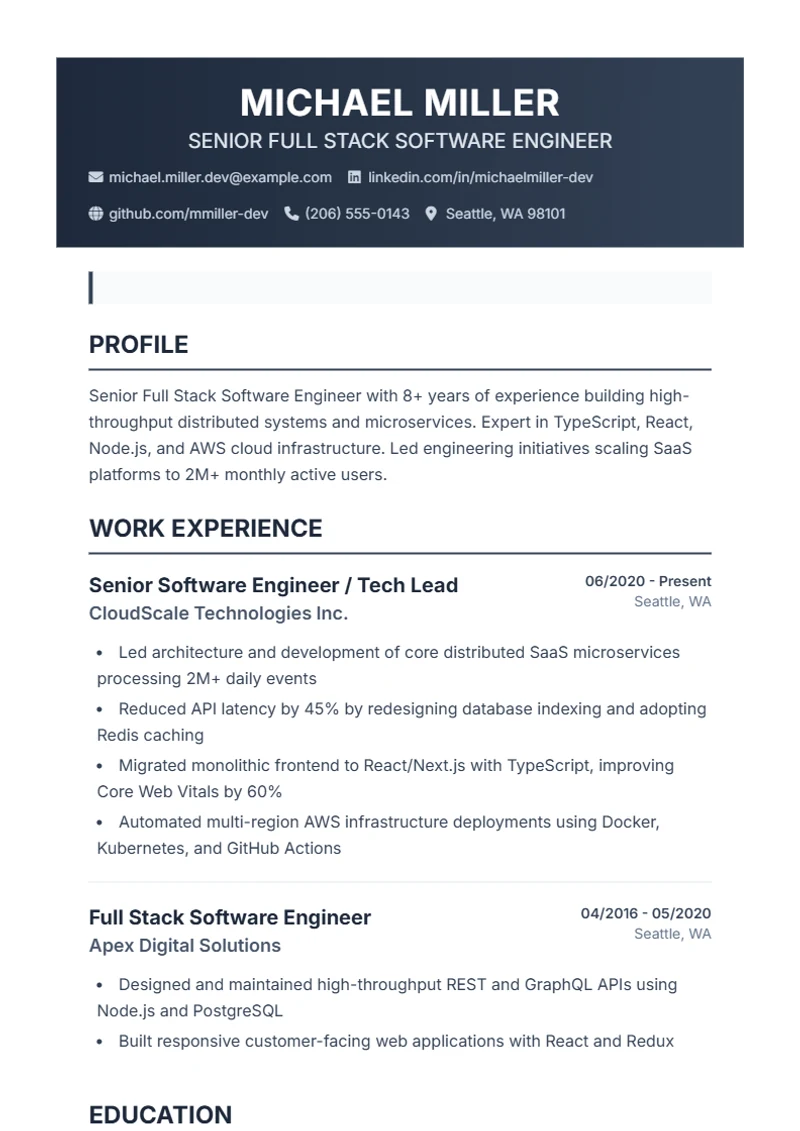 Resume template Profplus – sample compliant with DIN 5008