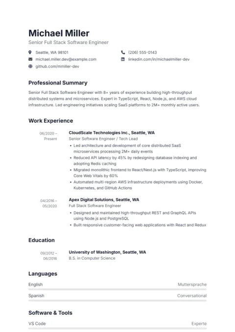 Resume Template Aqua