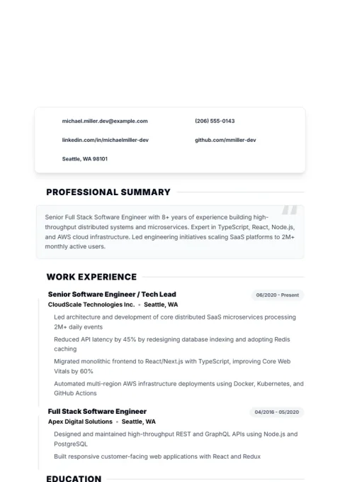 Resume Template Bold