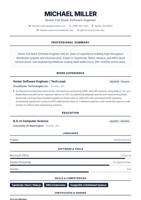 Resume Template Classic